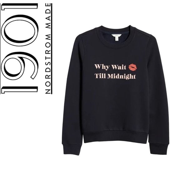 NEW Women's 1901 Why Wait Graphic Sweatshirt, Size Medium - Blue - Picture 5 of 8